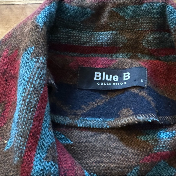 Blue B Collection Cropped Moto Jacket - Multi-Colored Blanket Fabric - Size S - Picture 3 of 5